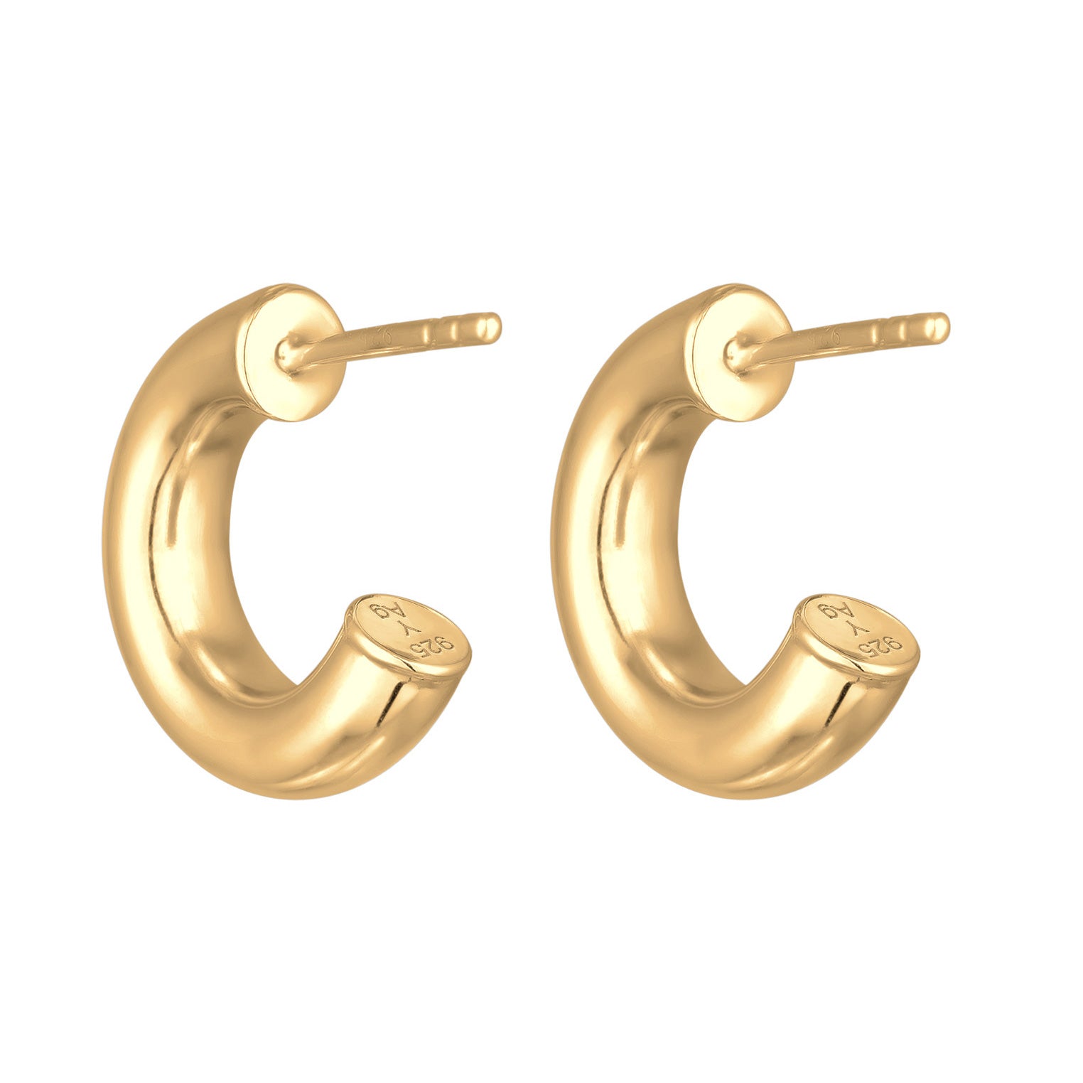 Gold - Elli | Creolen Stecker Mini | 925er Sterling Silber Vergoldet