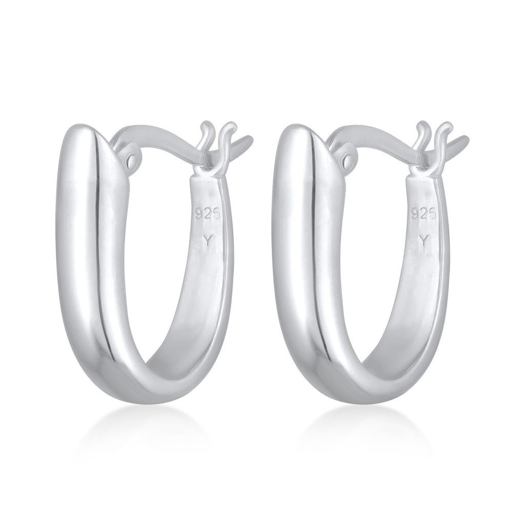 Silber - Elli | Creolen Oval Chunky | 925er Sterling Silber