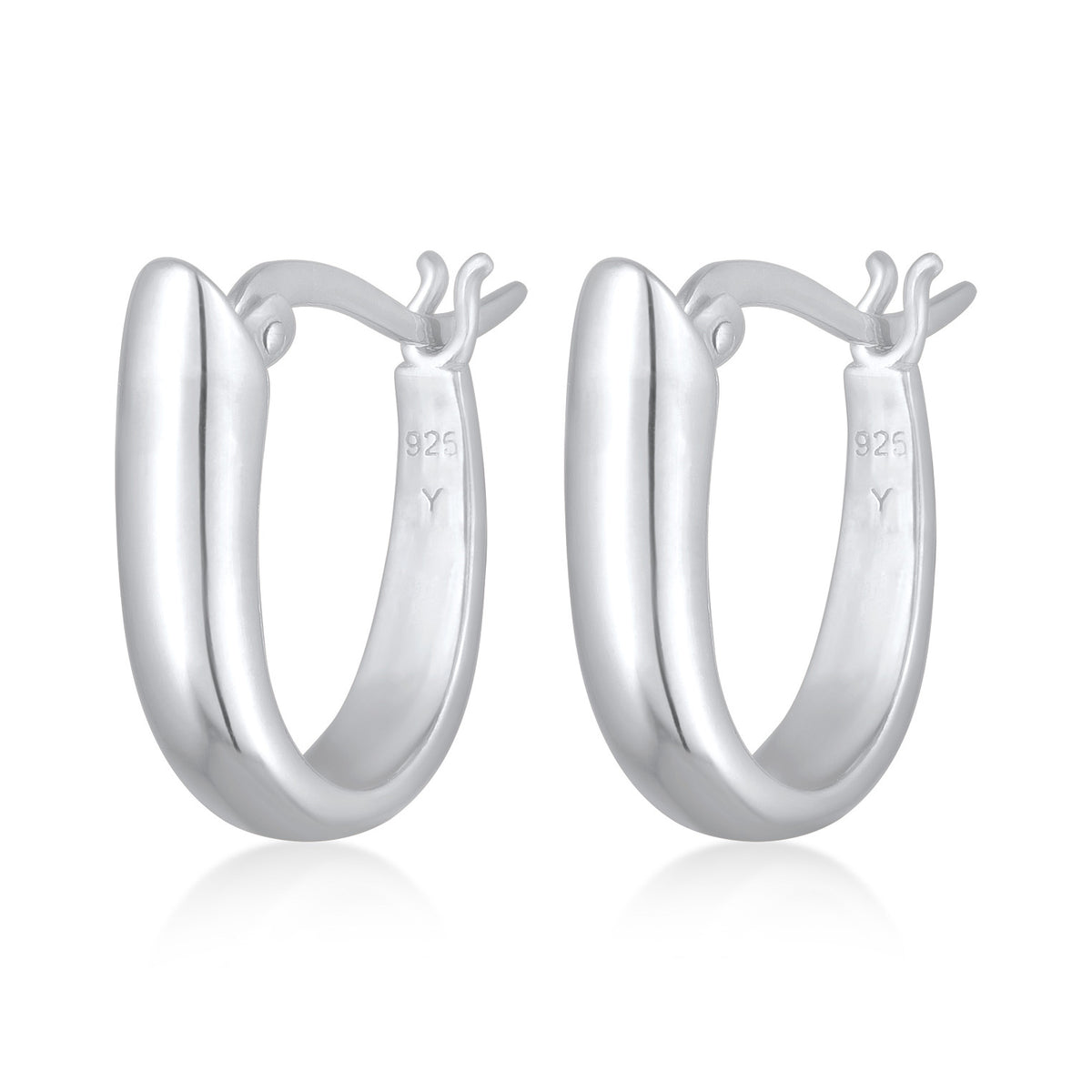 Silber - Elli | Creolen Oval Chunky | 925er Sterling Silber