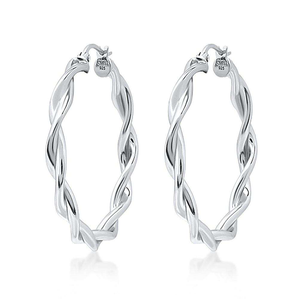 Silber - Elli | Creolen Twisted | 925er Sterling Silber