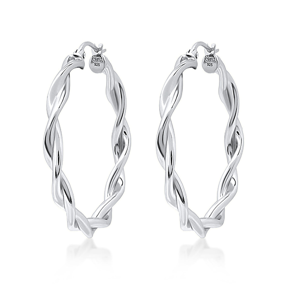 Silber - Elli | Creolen Twisted | 925er Sterling Silber