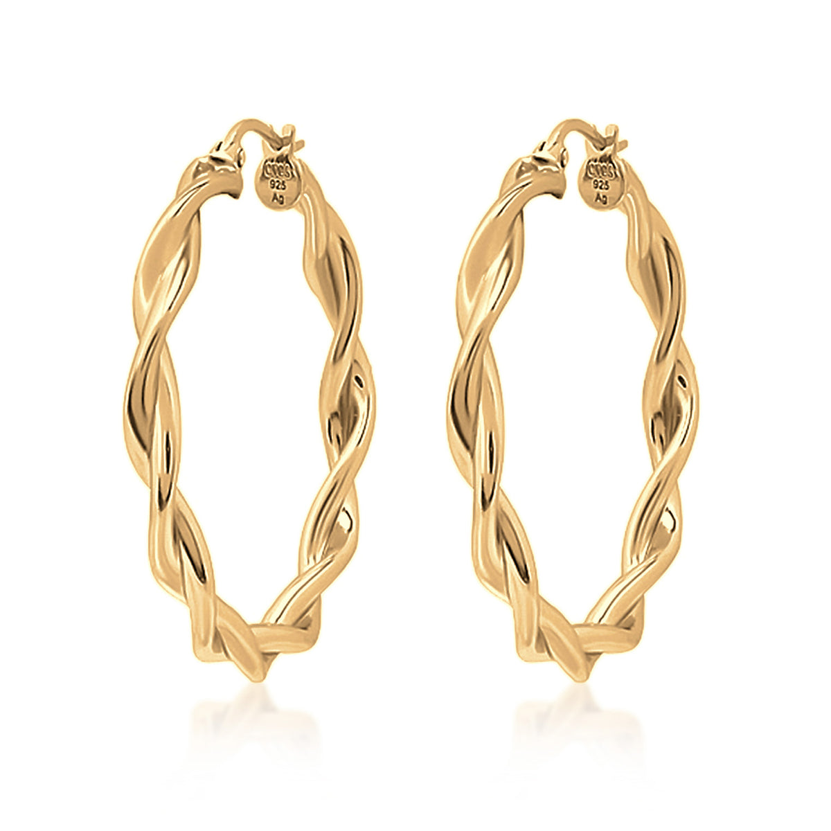 Gold - Elli | Creolen Twisted | 925er Sterling Silber Vergoldet