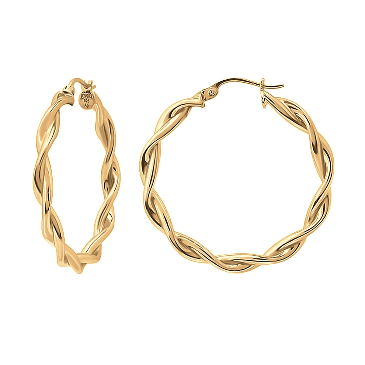 Gold - Elli | Creolen Twisted | 925er Sterling Silber Vergoldet