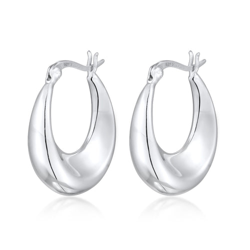 Silber - Elli | Creolen Gewölbt | 925er Sterling Silber