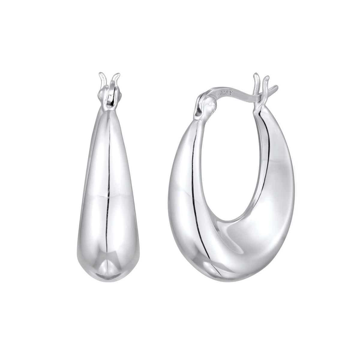 Silber - Elli | Creolen Gewölbt | 925er Sterling Silber