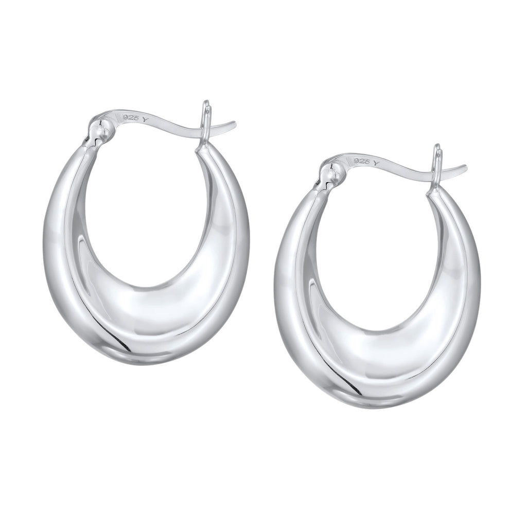 Silber - Elli | Creolen Gewölbt | 925er Sterling Silber