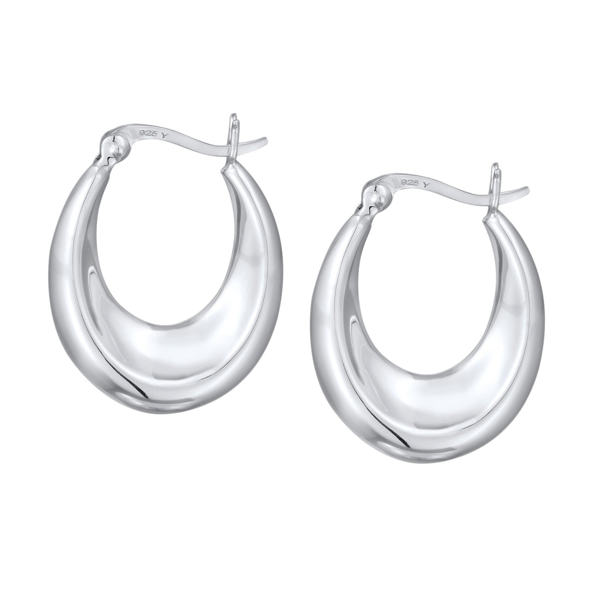 Silber - Elli | Creolen Gewölbt | 925er Sterling Silber