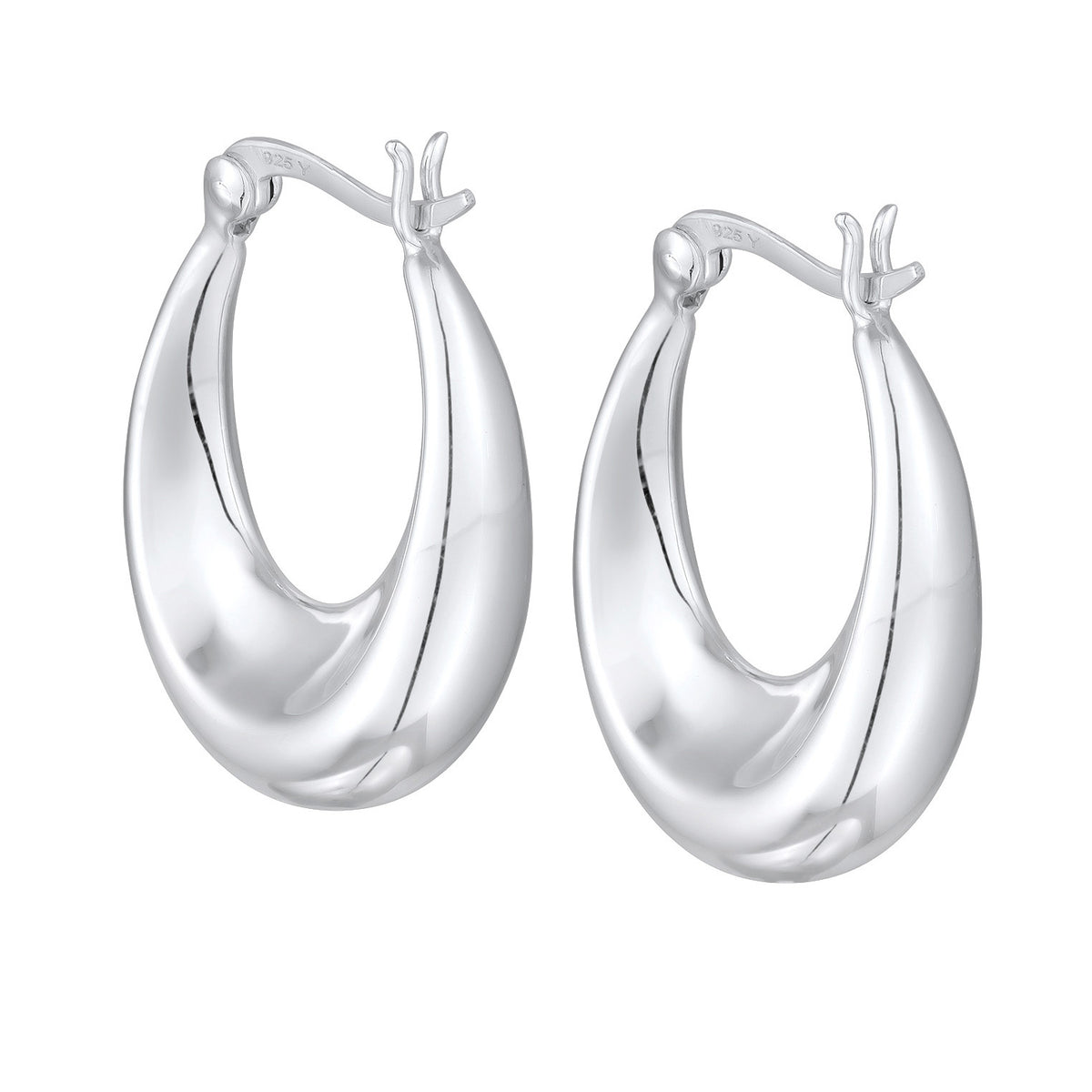 Silber - Elli | Creolen Gewölbt | 925er Sterling Silber