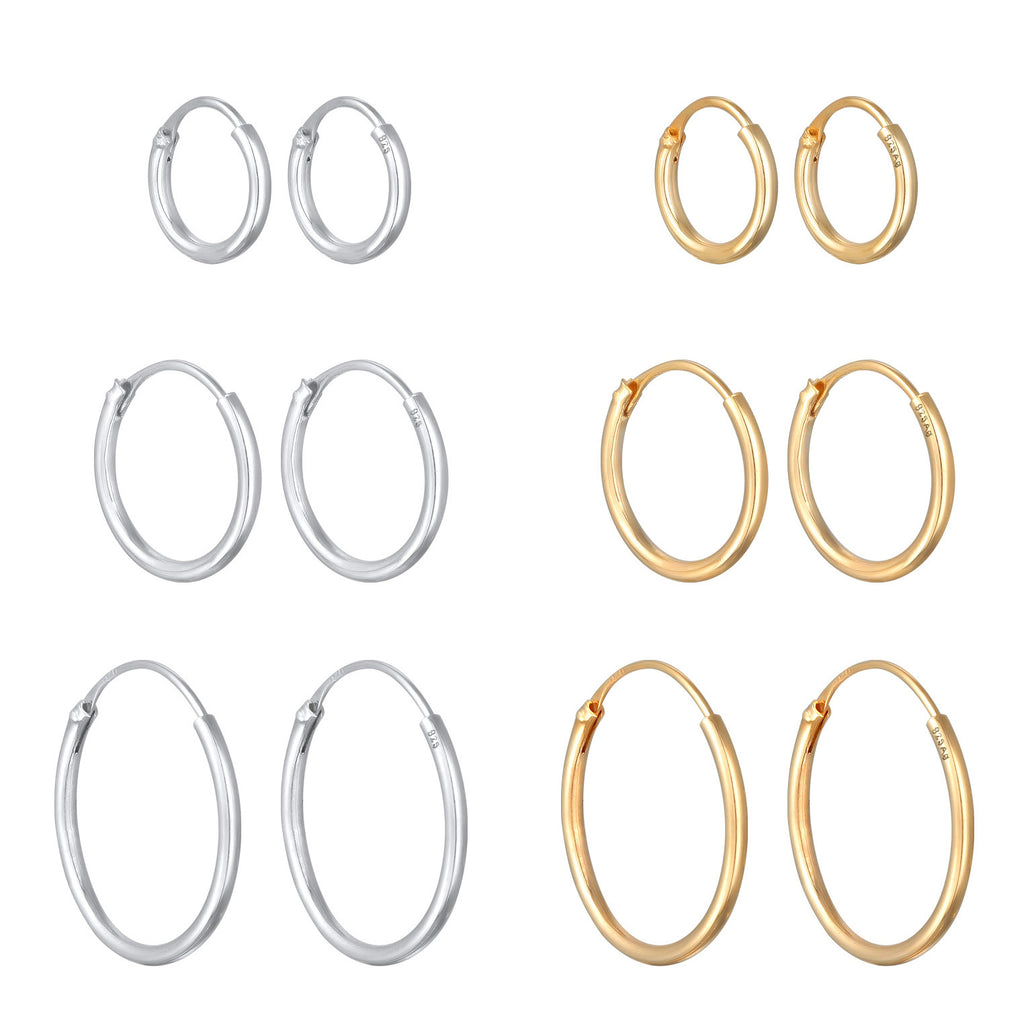 Zweifarbig - Elli | Ohrringset Bicolor | 925er Sterling Silber Vergoldet