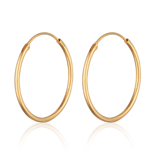 Gold - Elli | Creolen Klassisch Basic | 925er Sterling Silber Vergoldet