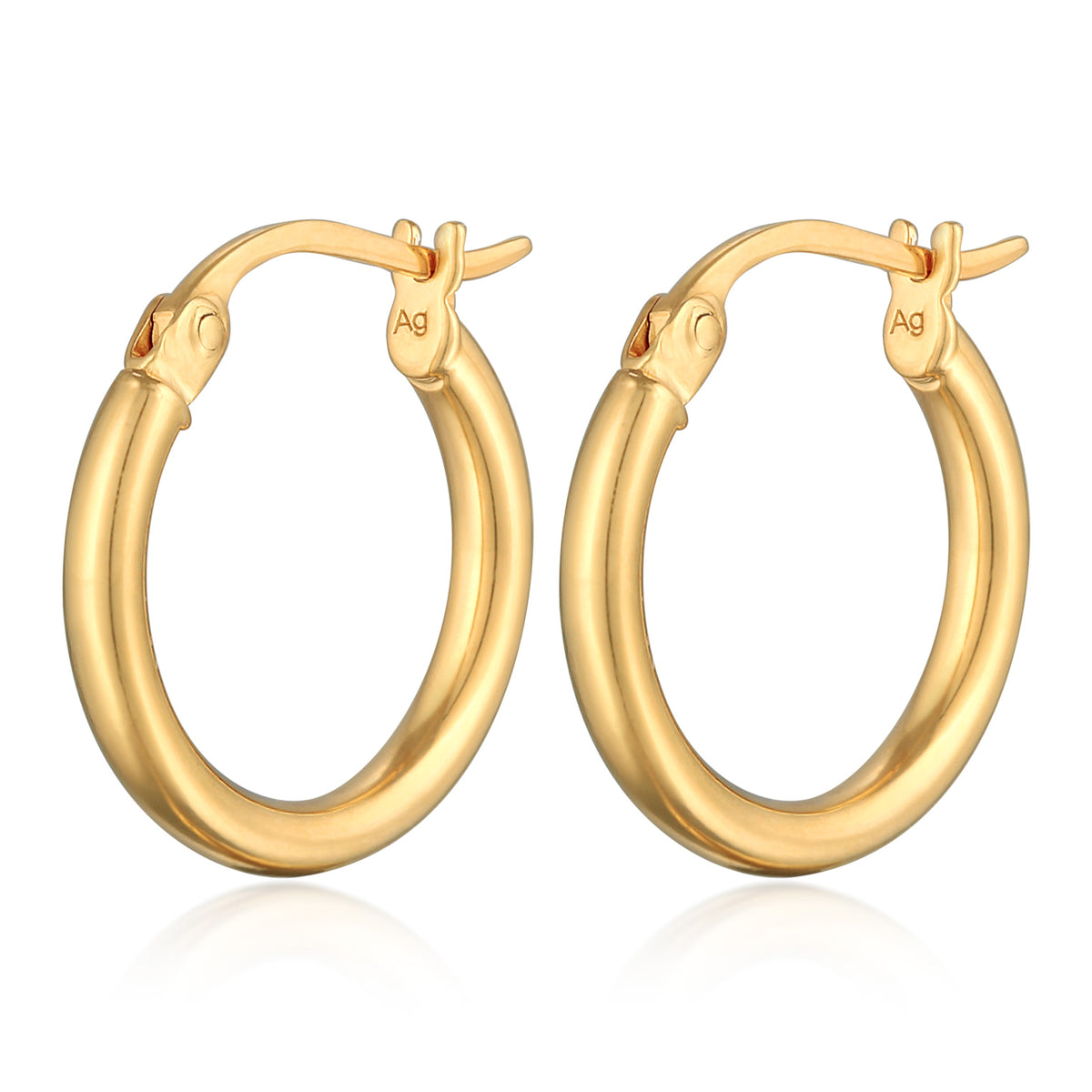 Gold - Elli | Creolen Hoops | 925er Sterling Silber Vergoldet