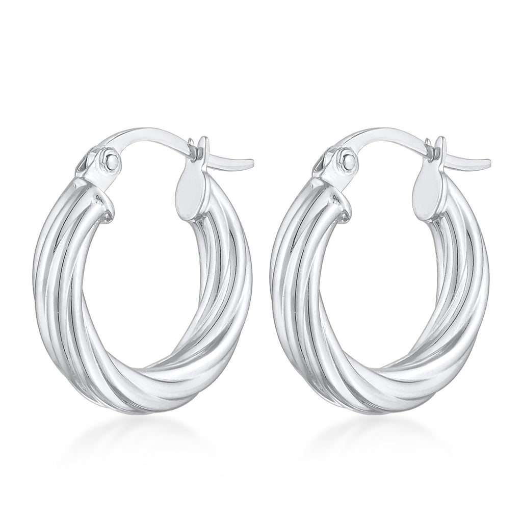 Silber - Elli | Creolen Chunky Twisted | 925er Sterling Silber