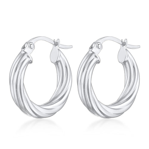Silber - Elli | Creolen Chunky Twisted | 925er Sterling Silber