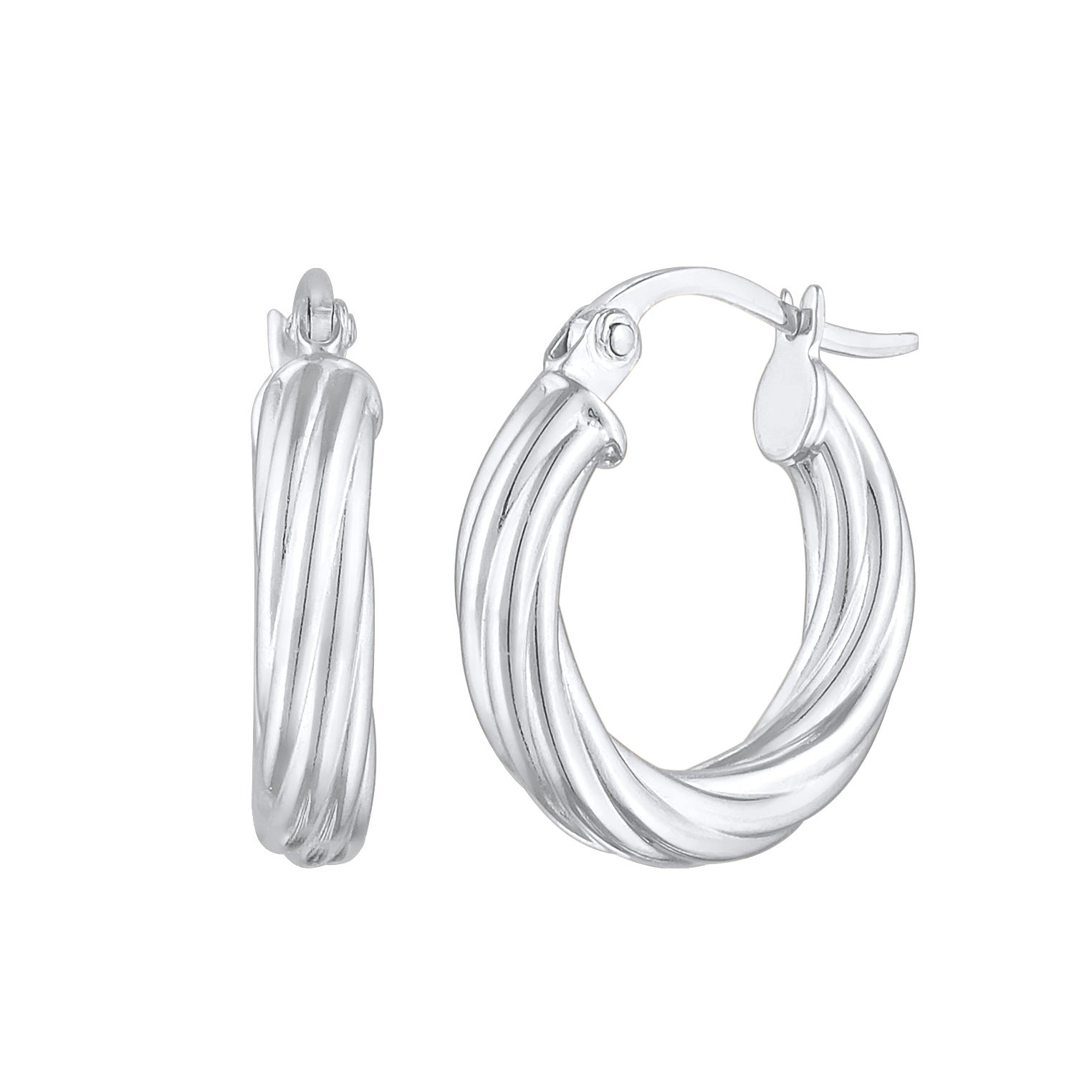 Silber - Elli | Creolen Chunky Twisted | 925er Sterling Silber