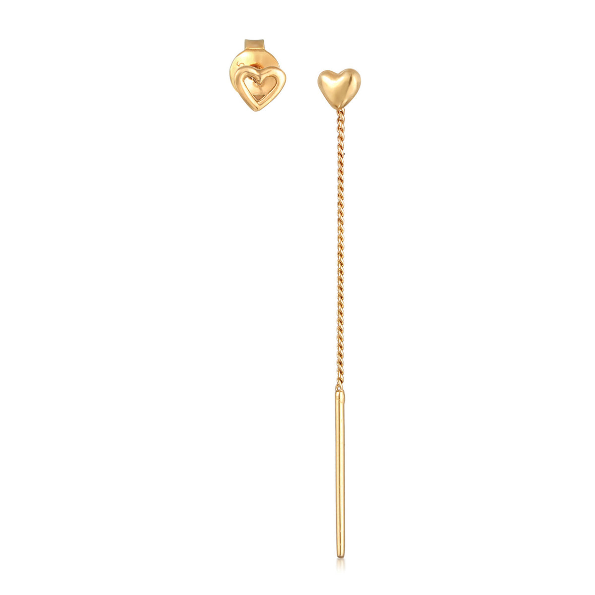 Gold - Elli | Ohrringset Herz | 925er Sterling Silber Vergoldet