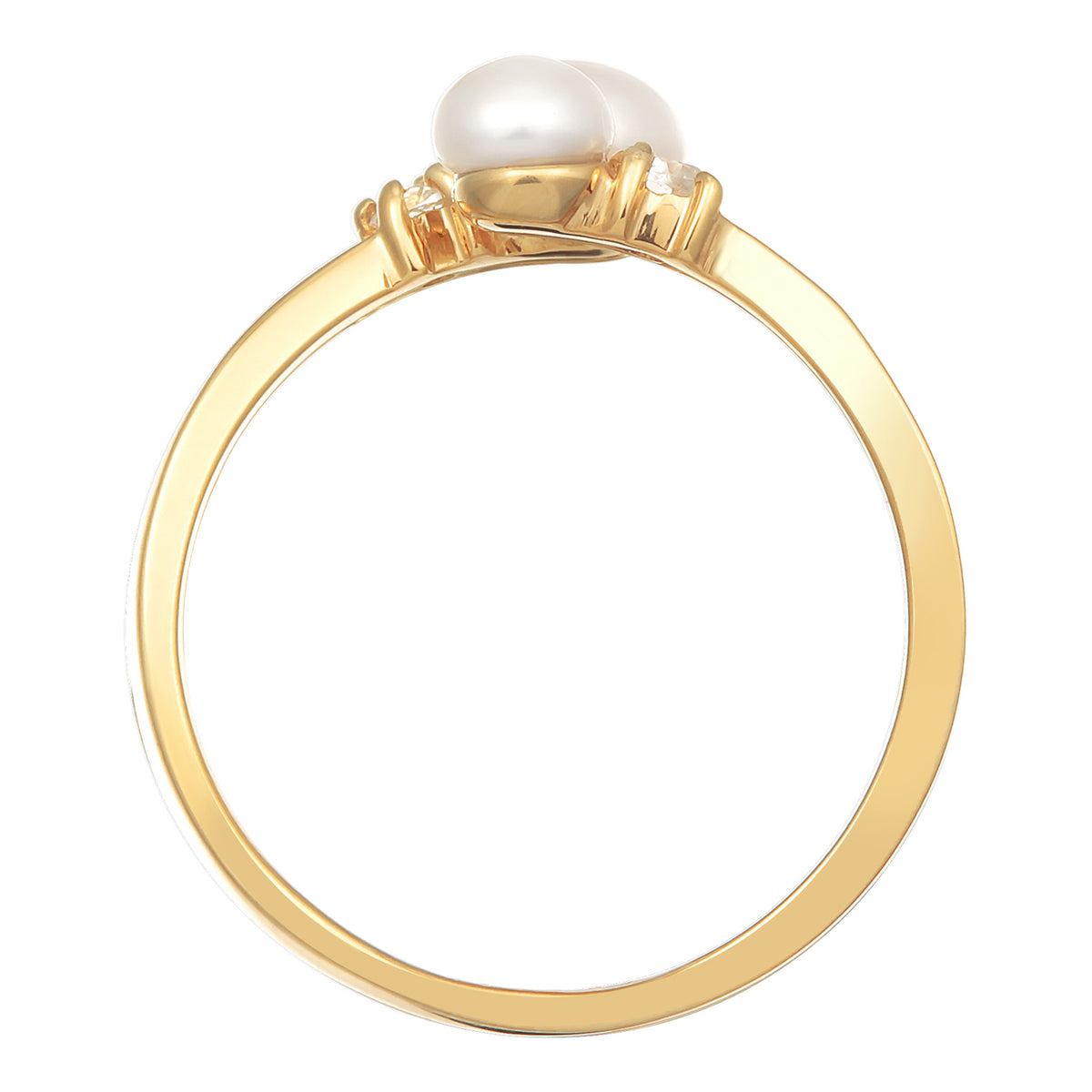 Gold - Elli PREMIUM | Wickelring Offen | Süßwasserzuchtperle | 925er Sterling Silber Vergoldet
