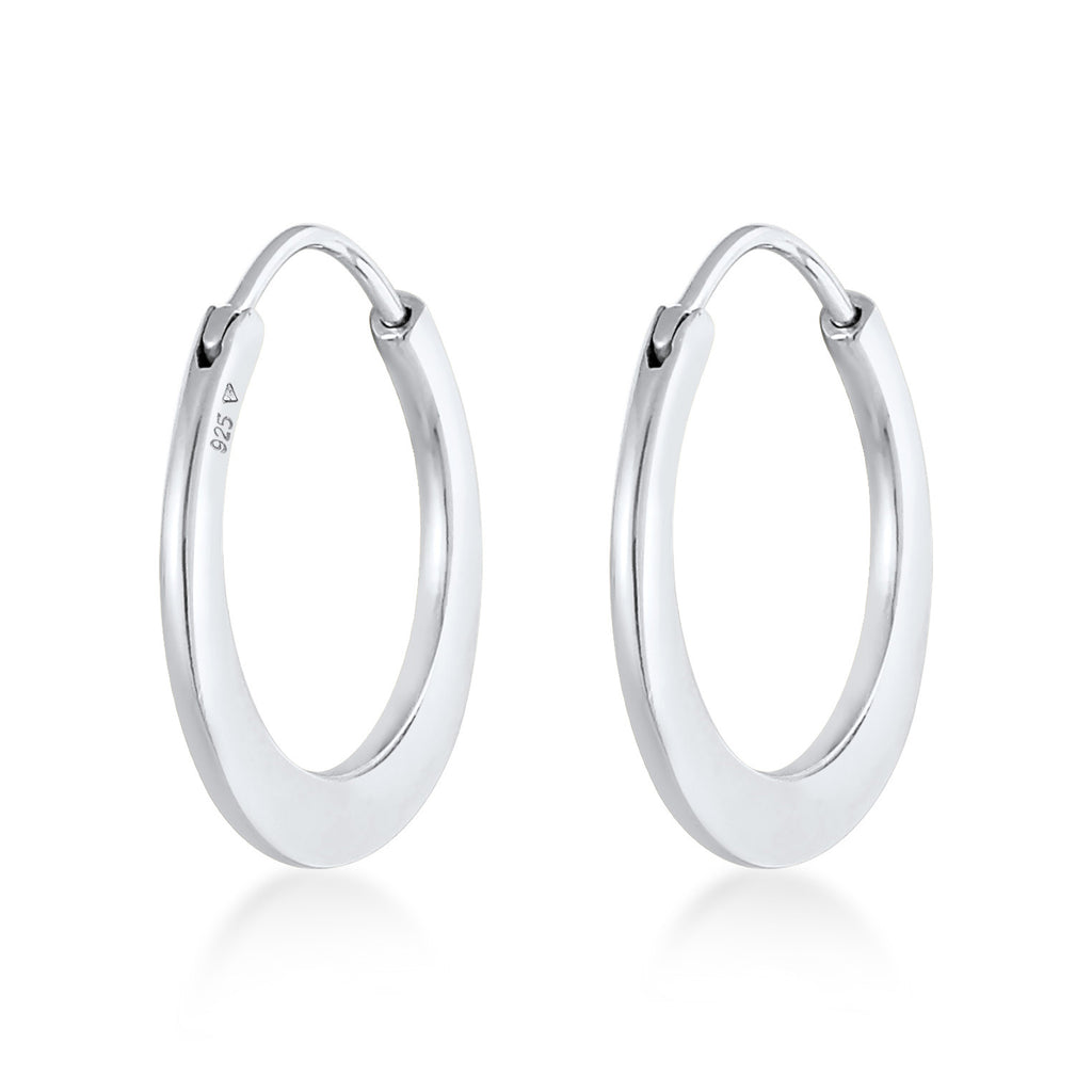Silber - Elli PREMIUM | Creolen Oval | 925er Sterling Silber