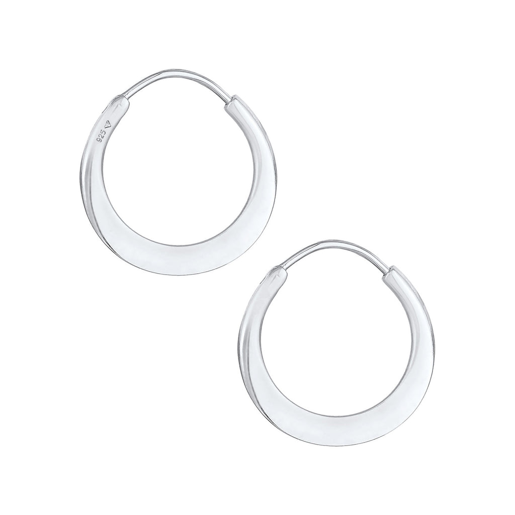 Silber - Elli PREMIUM | Creolen Oval | 925er Sterling Silber