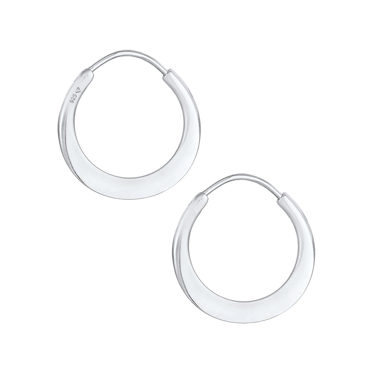 Silber - Elli PREMIUM | Creolen Oval | 925er Sterling Silber