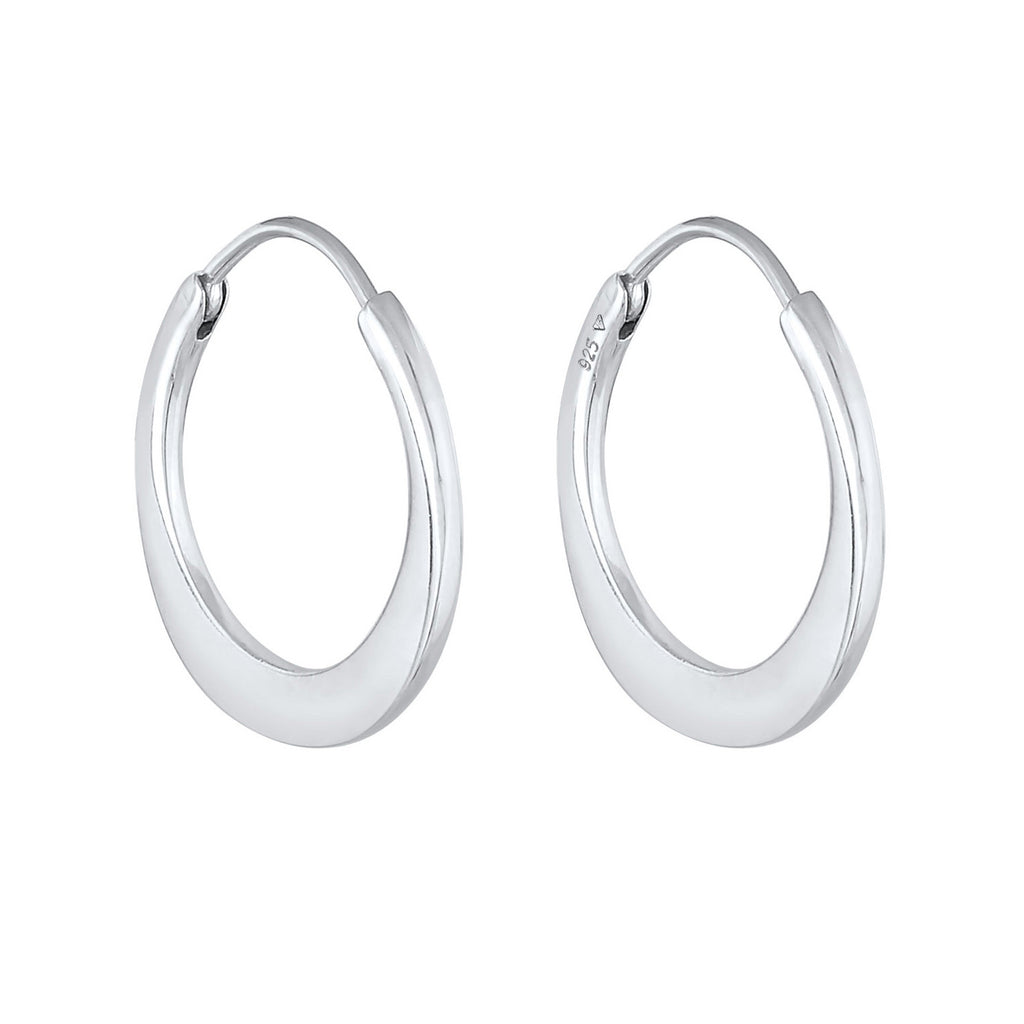 Silber - Elli PREMIUM | Creolen Oval | 925er Sterling Silber
