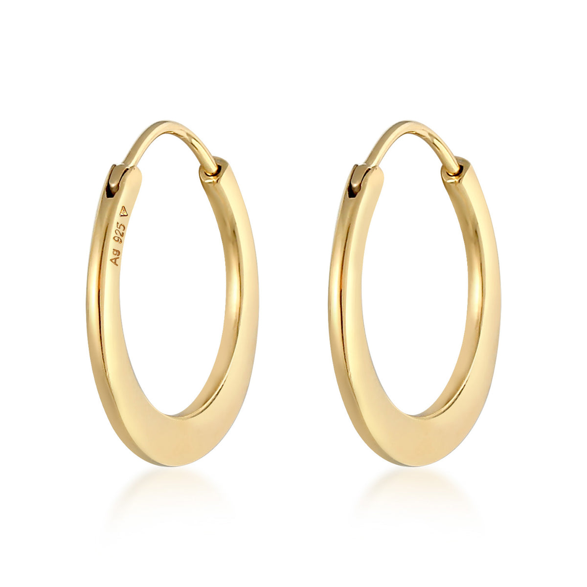 Gold - Elli PREMIUM | Creolen Oval | 925er Sterling Silber Vergoldet