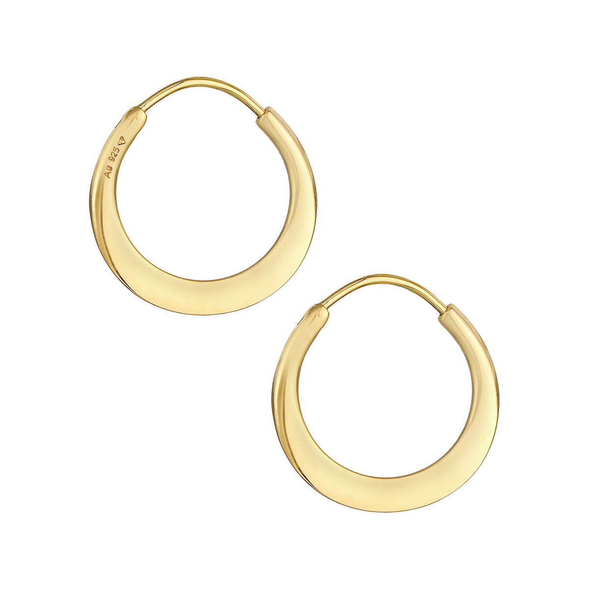 Gold - Elli PREMIUM | Creolen Oval | 925er Sterling Silber Vergoldet