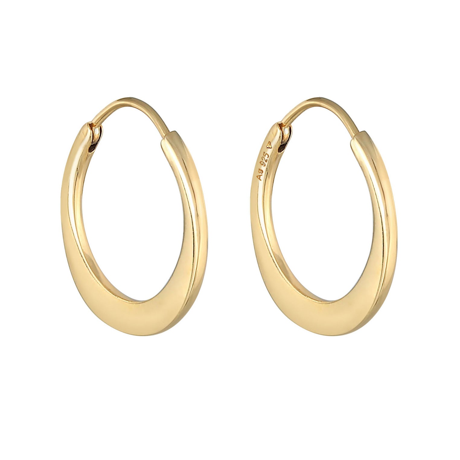 Gold - Elli PREMIUM | Creolen Oval | 925er Sterling Silber Vergoldet