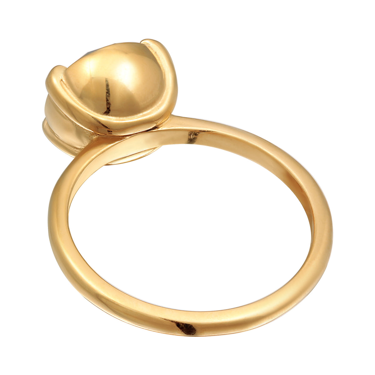 Rot - Elli | Solitär-Ring | Kristall (Dunkelrot) | 925er Sterling Silber Vergoldet