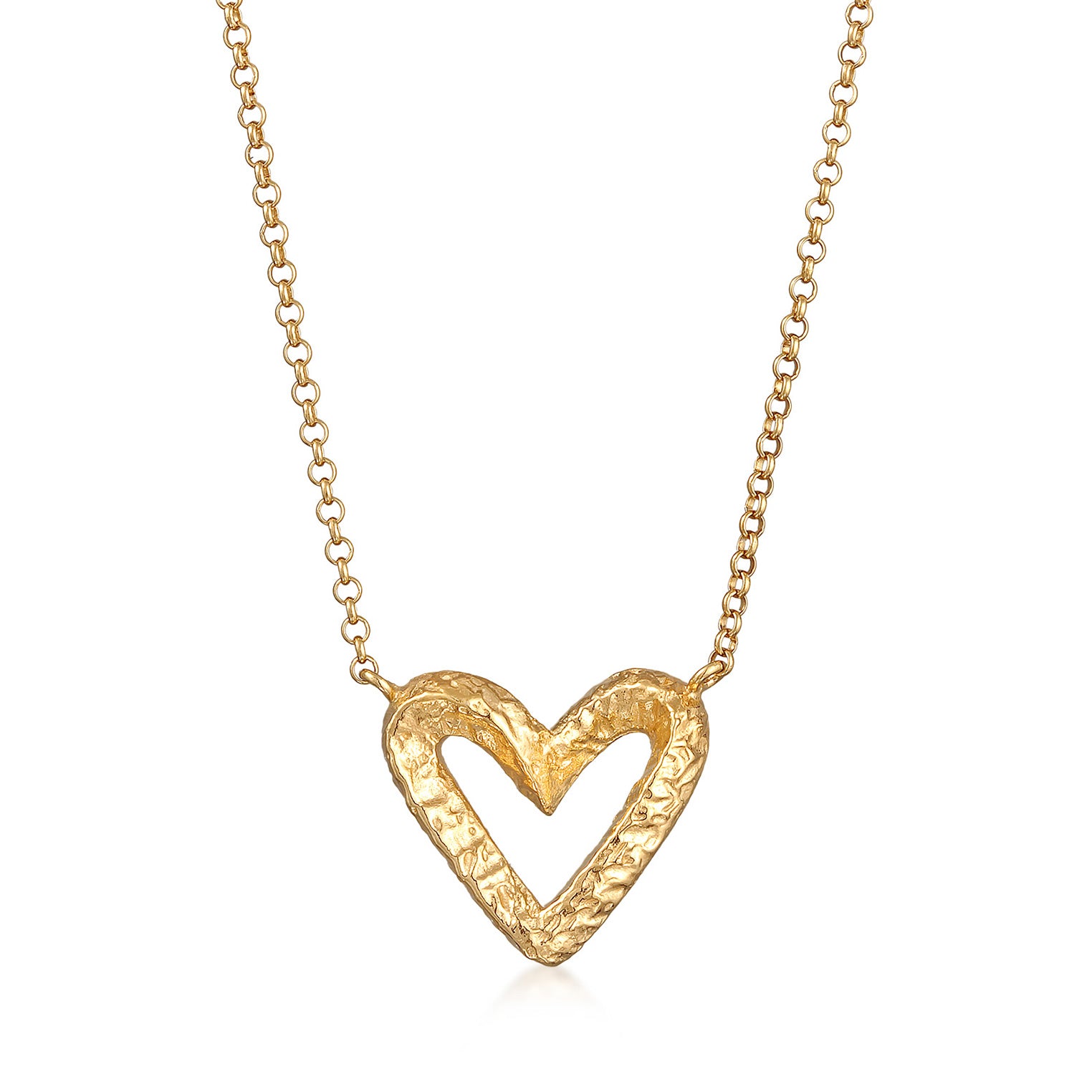 Gold - Elli | Halskette Herz Anhänger | 925er Sterling Silber Vergoldet
