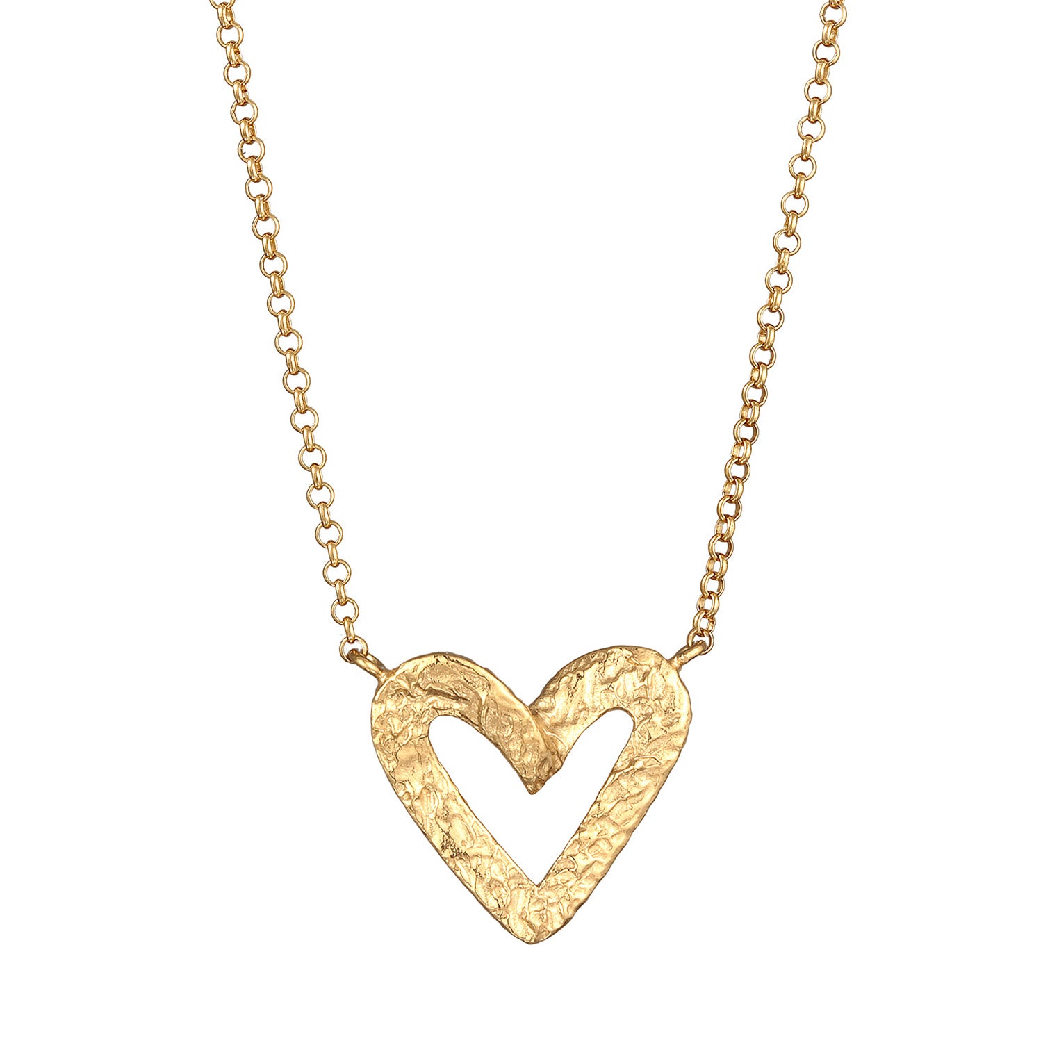Gold - Elli | Halskette Herz Anhänger | 925er Sterling Silber Vergoldet