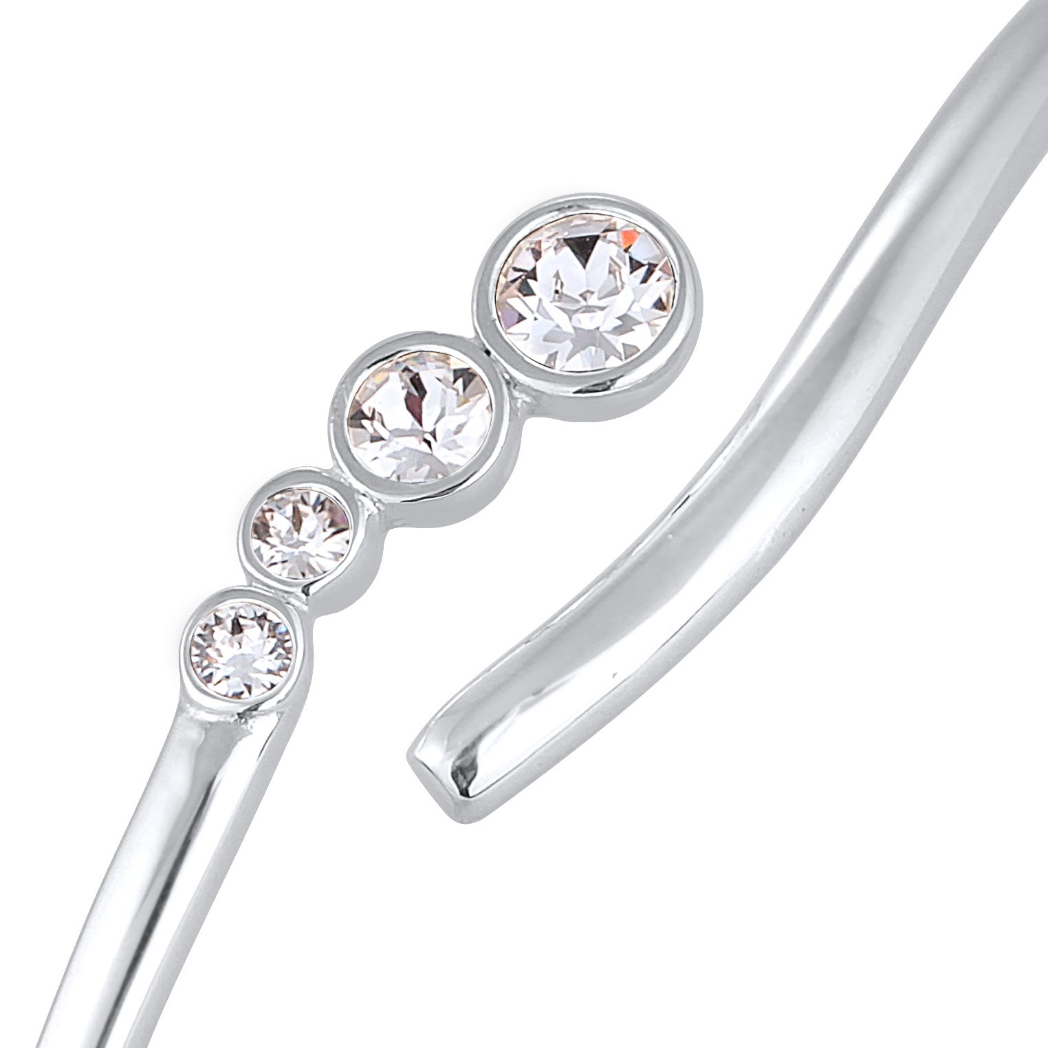Silber - Elli | Armreif | Mit Kristallen von Swarovski® (Weiß) | 925er Sterling Silber