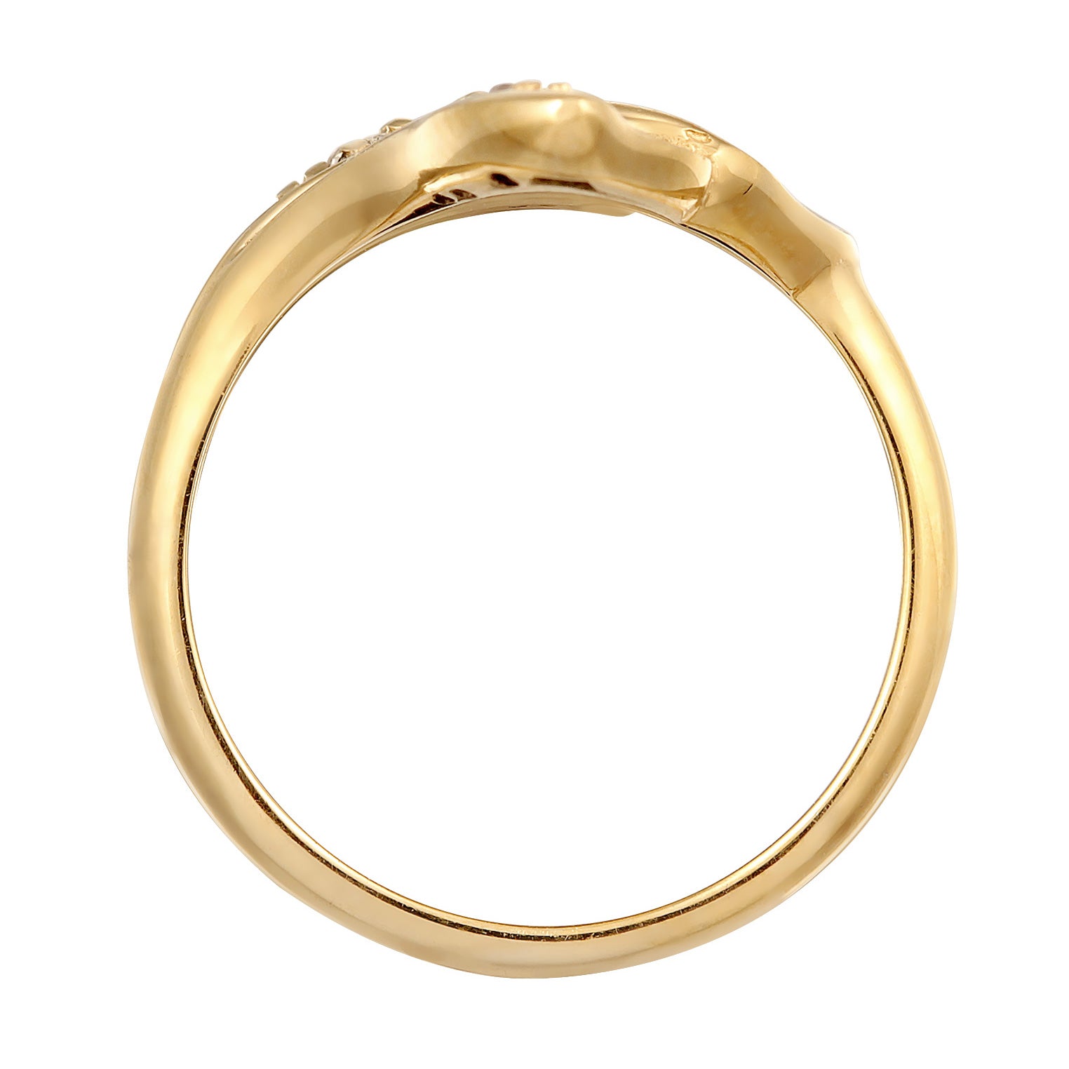Gold - Elli | Ring Statement Blätter | Zirkonia (Weiß) | 925er Sterling Silber Vergoldet