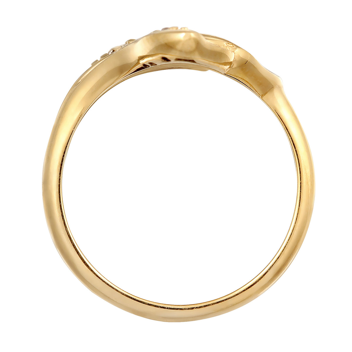 Gold - Elli | Ring Statement Blätter | Zirkonia (Weiß) | 925er Sterling Silber Vergoldet