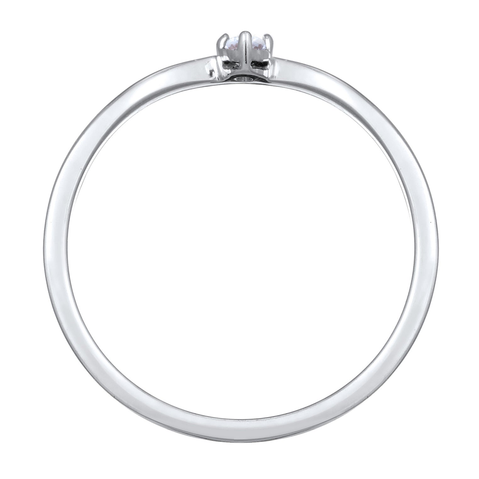 Silber - Elli DIAMONDS | Verlobungsring V-Form | Diamant (Weiß, 0.035) | 925er Sterling Silber