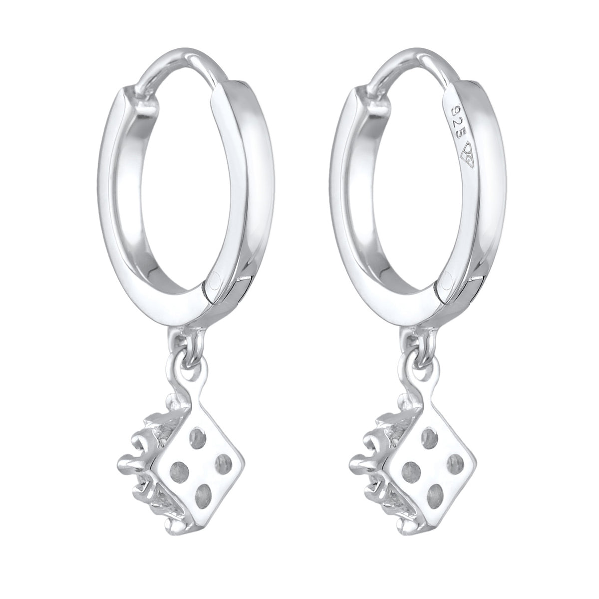 Weiß - Elli DIAMONDS | Creolen Anhänger | Laborgezüchteter Diamant (Weiß, 0.056 ct.) | 925er Sterling Silber