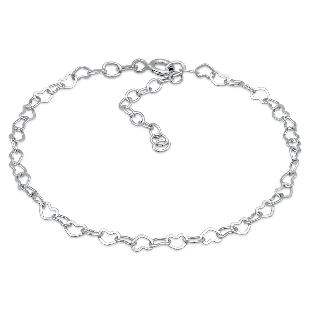 Silber - Elli | Glieder-Armband Herz | 925er Sterling Silber