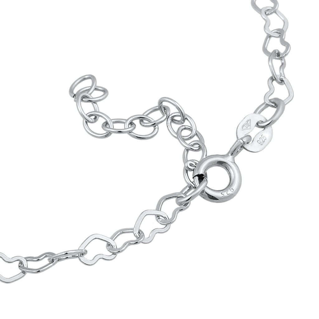 Silber - Elli | Glieder-Armband Herz | 925er Sterling Silber