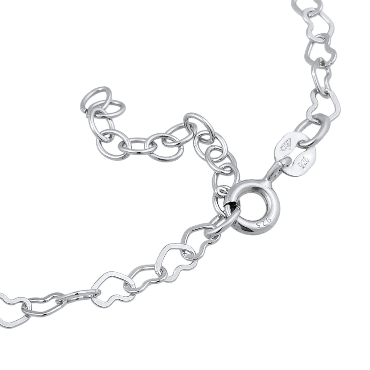 Silber - Elli | Glieder-Armband Herz | 925er Sterling Silber