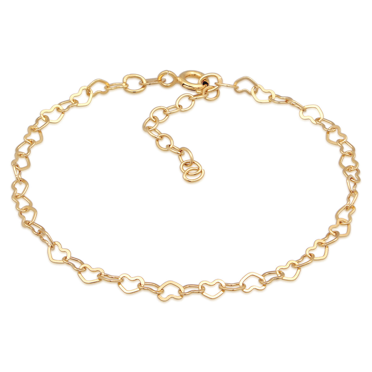 Gold - Elli | Glieder-Armband Herz | 925er Sterling Silber Vergoldet