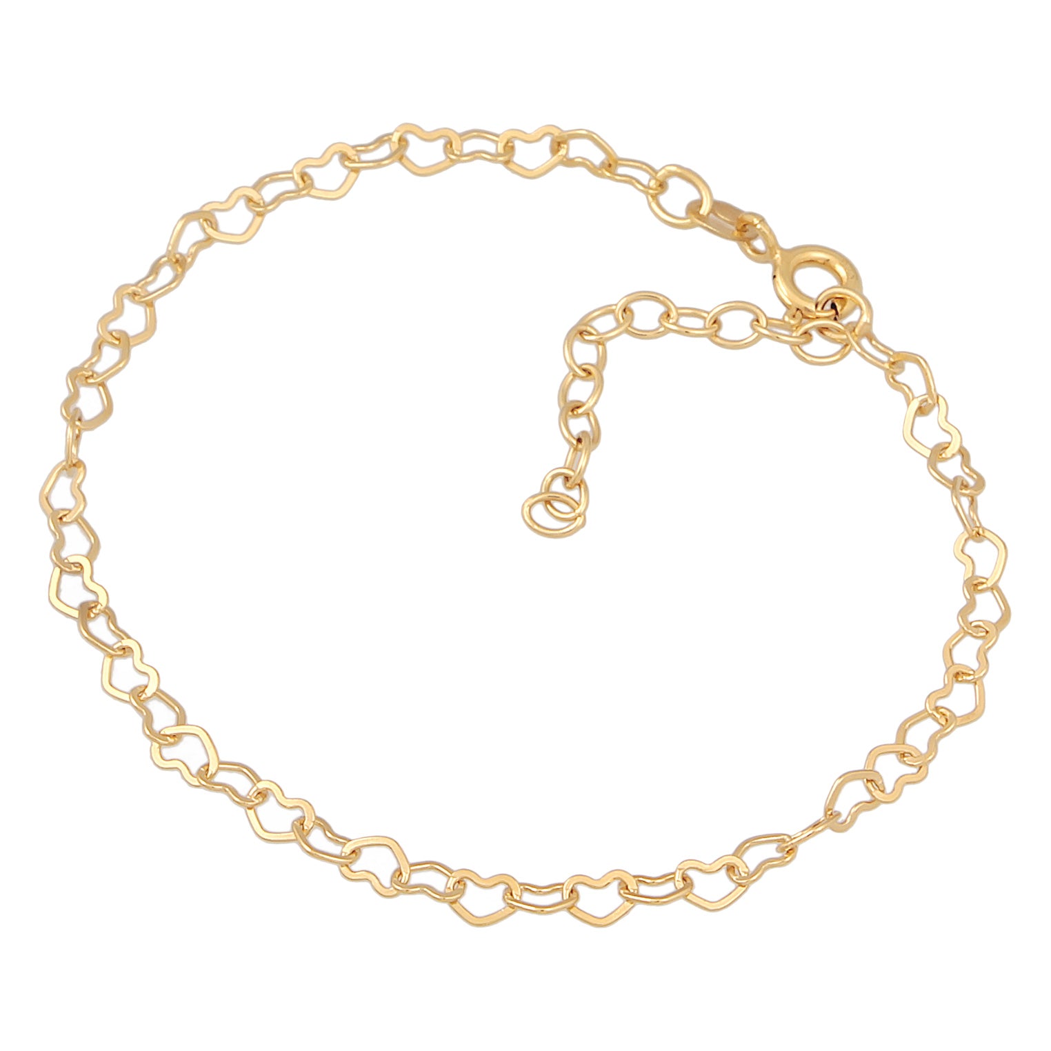 Gold - Elli | Glieder-Armband Herz | 925er Sterling Silber Vergoldet