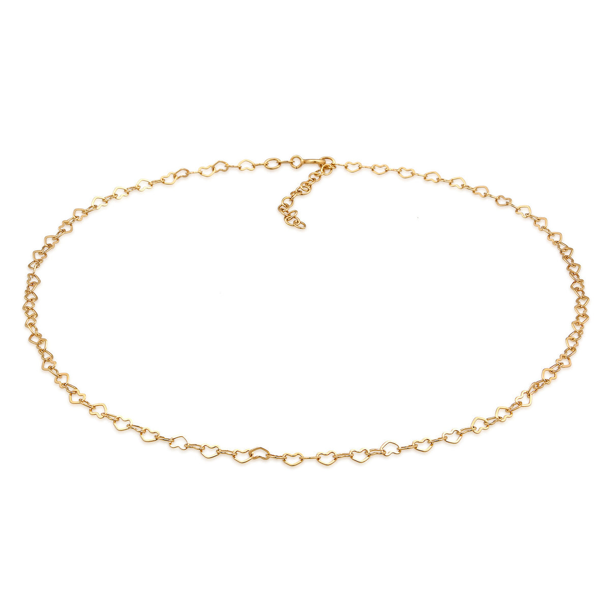 Gold - Elli | Glieder-Choker Herz | 925er Sterling Silber Vergoldet