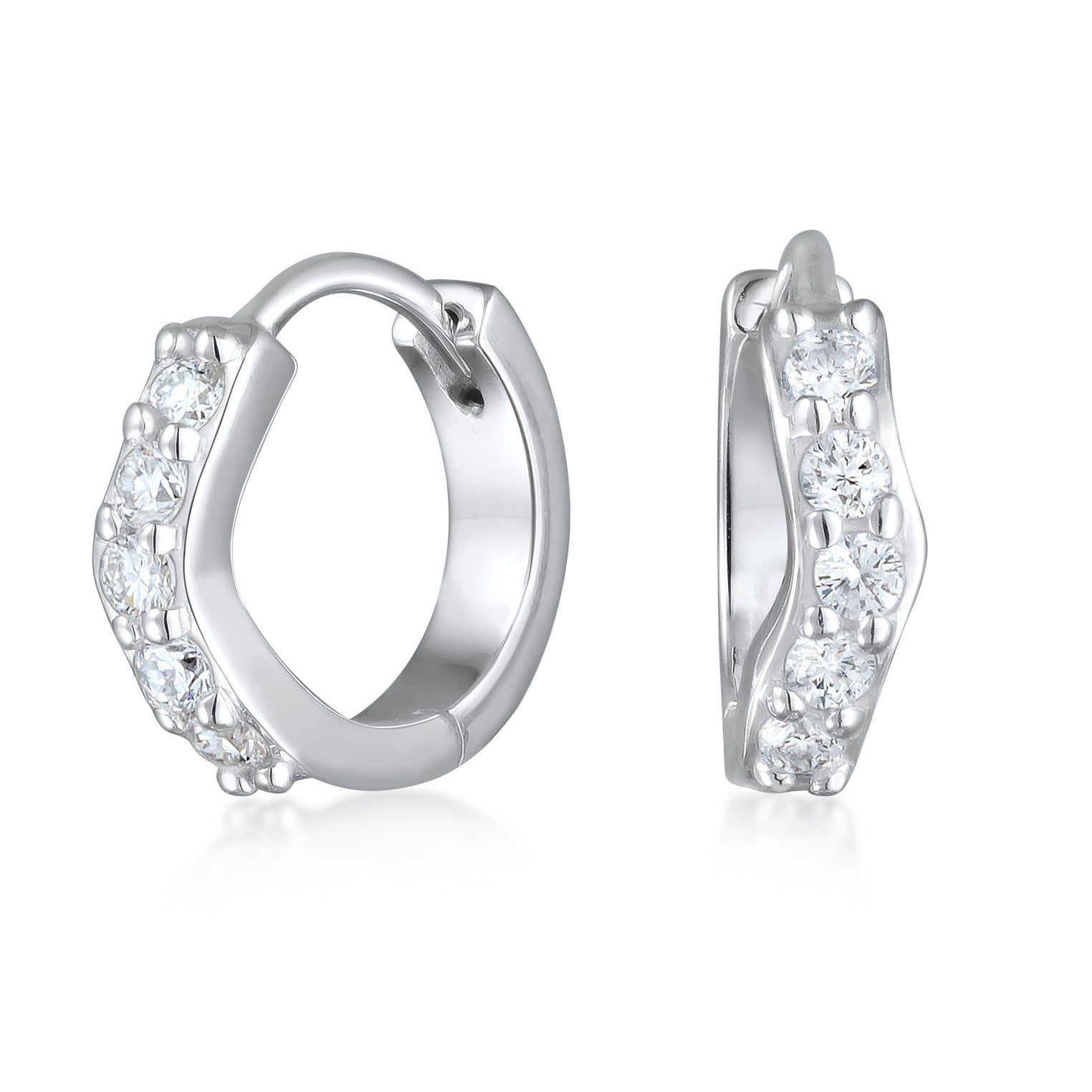 Silber - Elli DIAMONDS | Creolen | Laborgezüchteter Diamant (Weiß, 0.35 ct.) | 925er Sterling Silber
