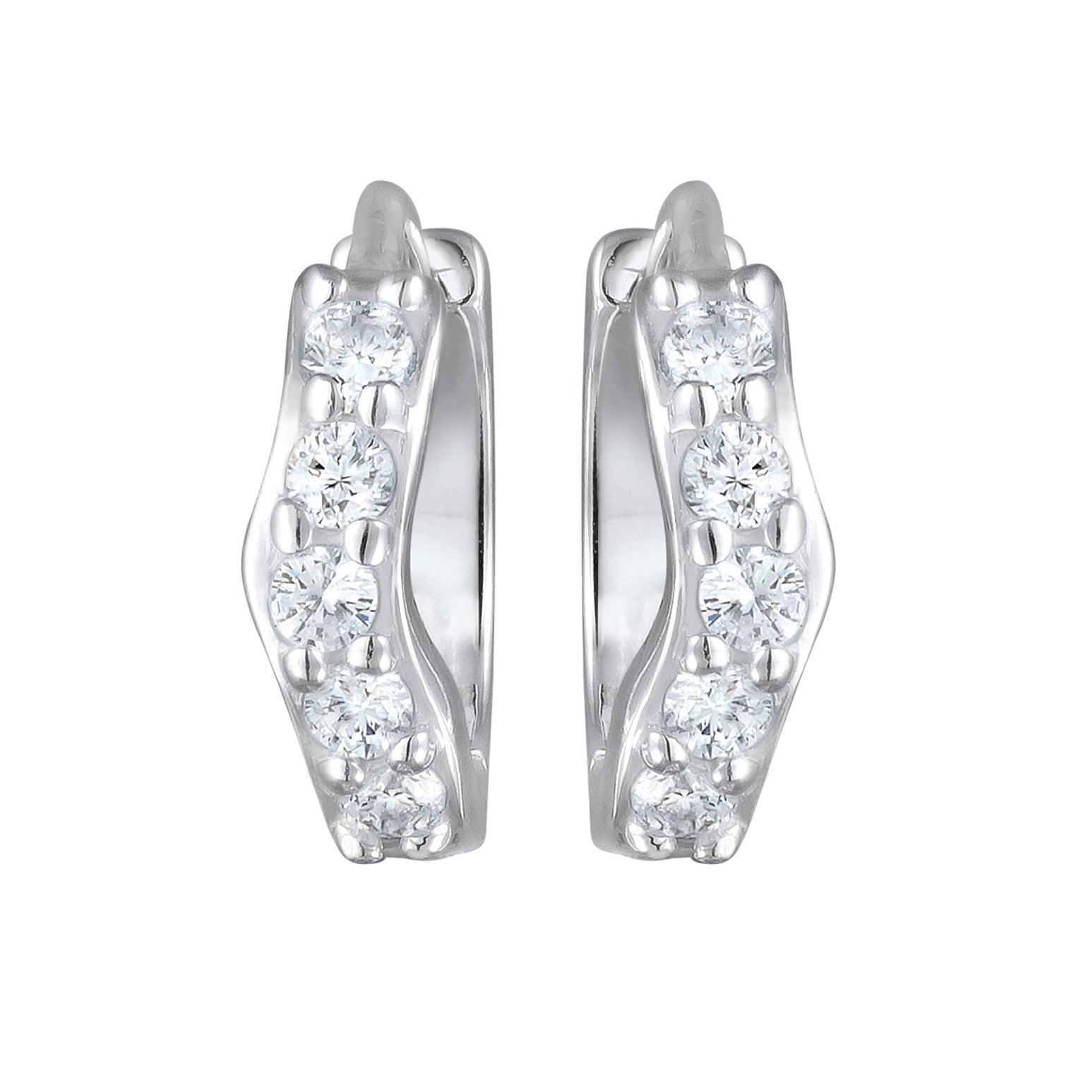 Silber - Elli DIAMONDS | Creolen | Laborgezüchteter Diamant (Weiß, 0.07 ct.) | 925er Sterling Silber