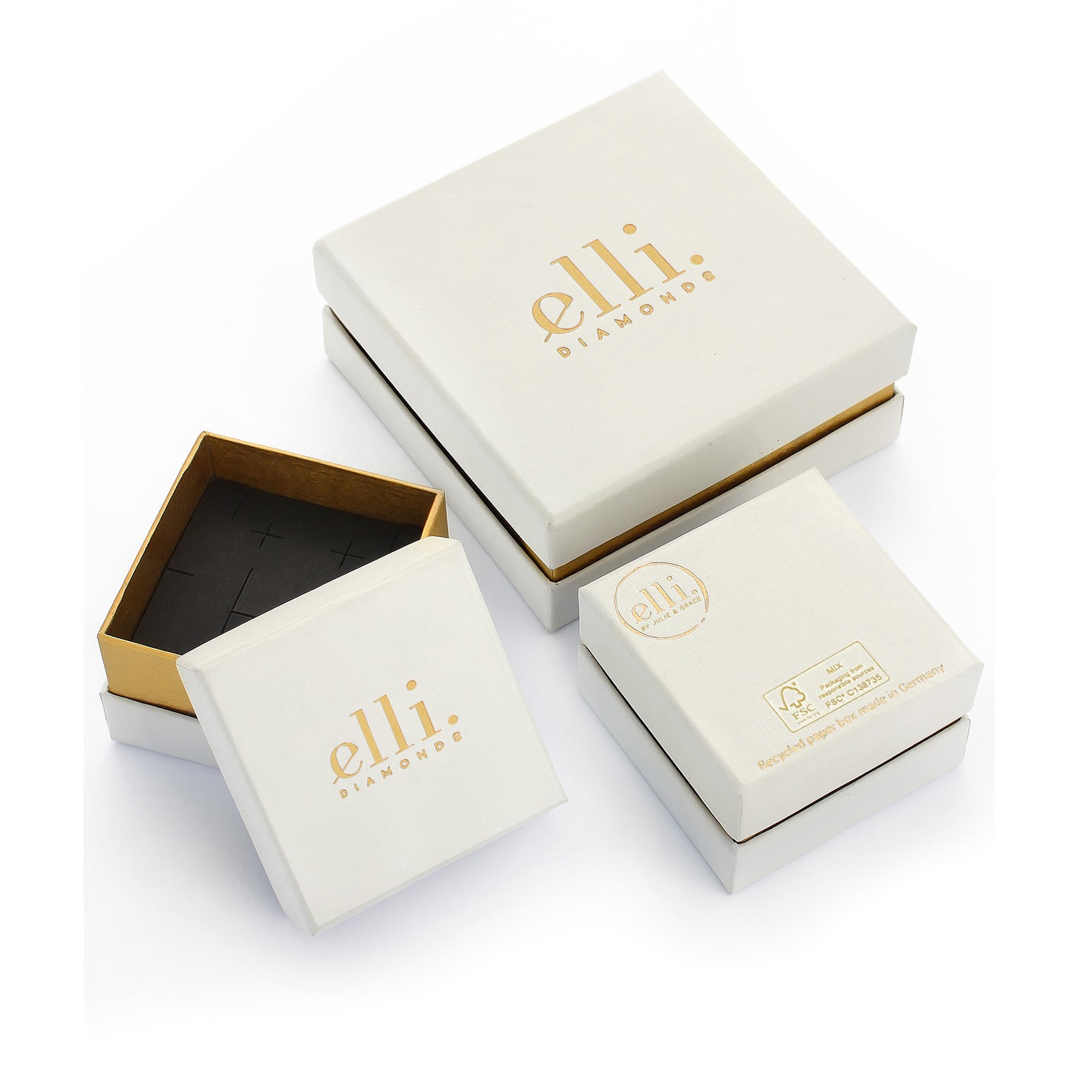 Silber - Elli DIAMONDS | Creolen | Laborgezüchteter Diamant (Weiß, 0.07 ct.) | 925er Sterling Silber