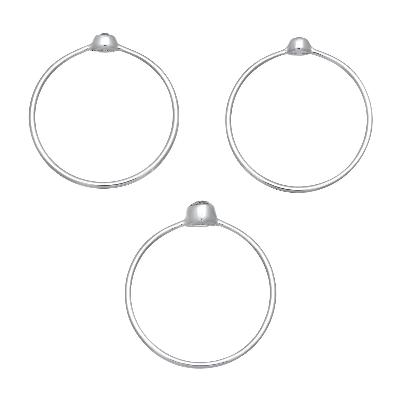 Blau - Elli | RingSet Solitär | Mit Kristallen von Swarovski® (Blau) | 925er Sterling Silber
