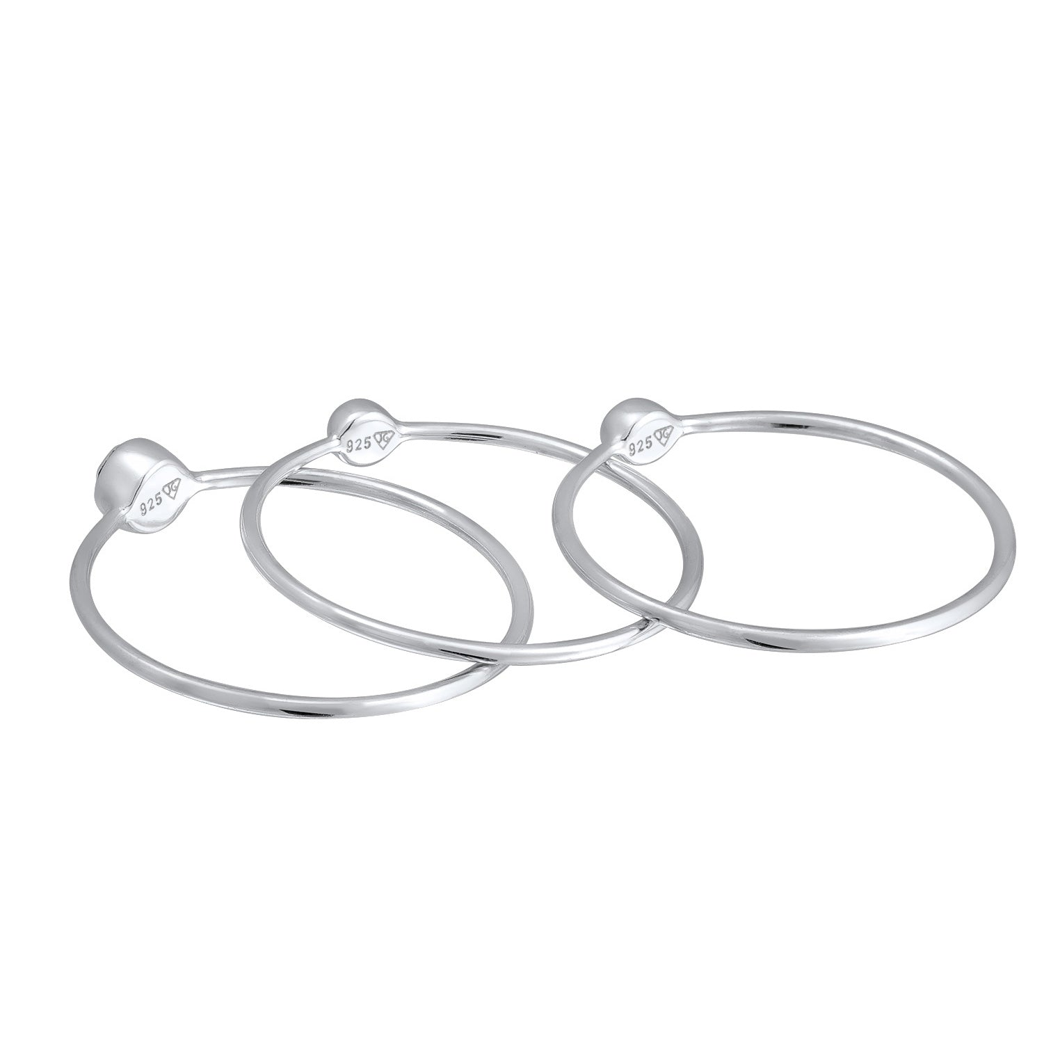 Blau - Elli | RingSet Solitär | Mit Kristallen von Swarovski® (Blau) | 925er Sterling Silber