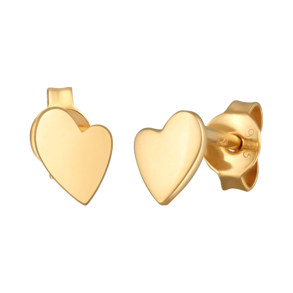 Gold - Elli | Ohrstecker Herz | 925er Sterling Silber