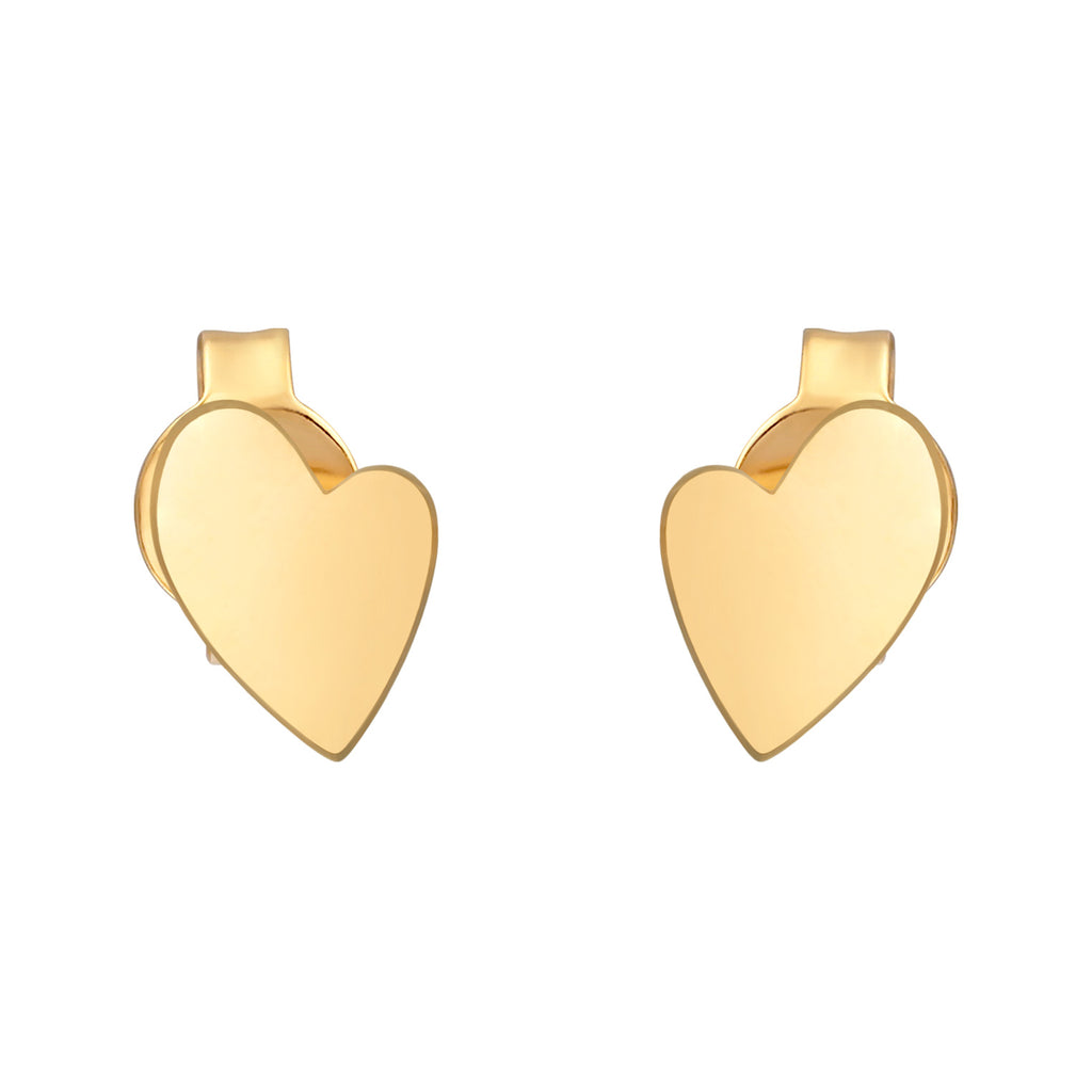 Gold - Elli | Ohrstecker Herz | 925er Sterling Silber