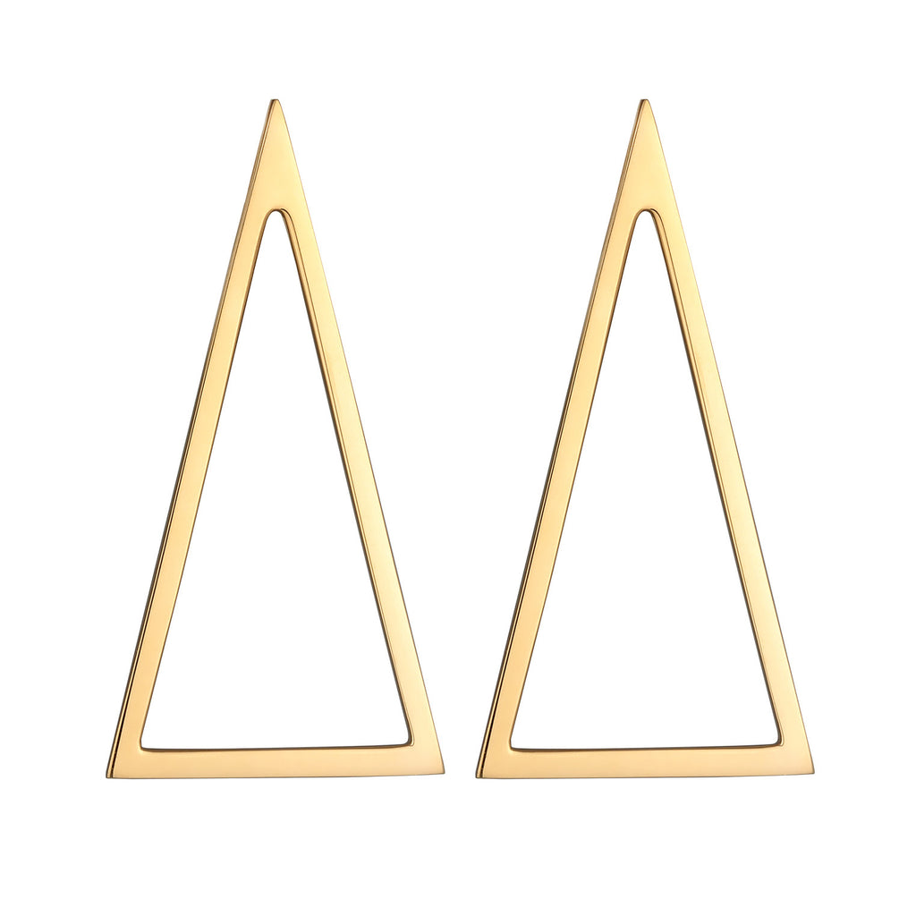 Gold - Elli PREMIUM | Ohrhänger Dreieck Geo | 925er Sterling Silber Vergoldet