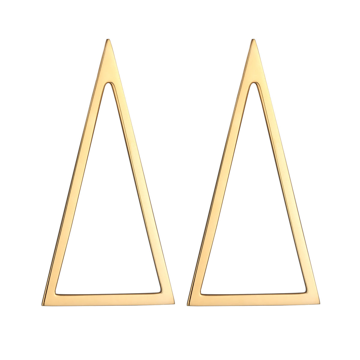 Gold - Elli PREMIUM | Ohrhänger Dreieck Geo | 925er Sterling Silber Vergoldet